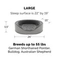 thumbnail image 3 of FurHaven Pet Products Plush & Velvet Oval Pet Bed for Dogs & Cats - Smoke Gray, Large, 3 of 10
