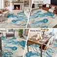 thumbnail image 5 of Large Area Rugs for Living Room Bedroom, Teal Jellyfish Coastal 8'x10' Rug Washable Carpet Runner Indoor Outdoor, Vintage Summer Beach Nautical Non Slip Floor Mats Rug for Kitchen, Patio, 5 of 8