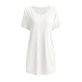 thumbnail image 4 of MesaSe Robe T-Shirt Décontractée d'Été pour Femmes Col en V Manches Courtes Mi-Longue avec Poches, 4 of 5