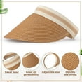 thumbnail image 3 of Dalrosia Womens Sun Visor Hat Straw Sun Visors for Women Summer Packable Ponytail Beach Hats for Women Travel UPF 50+, 3 of 7