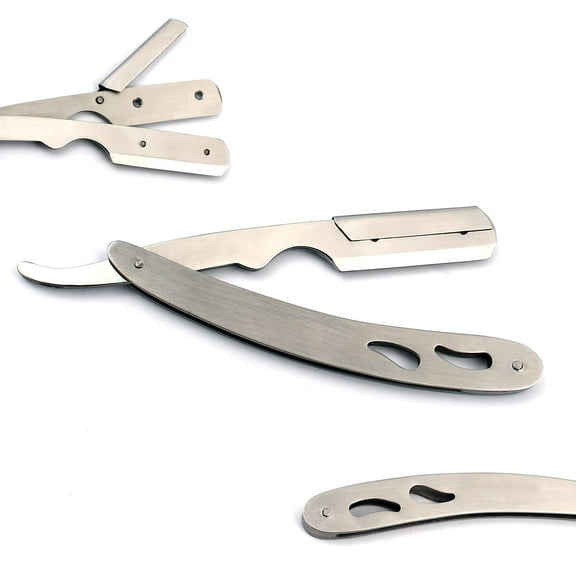 Odontomed2011 Stainless Steel Straight Barber Razors Folding Hair Removal Shaving (Silver)