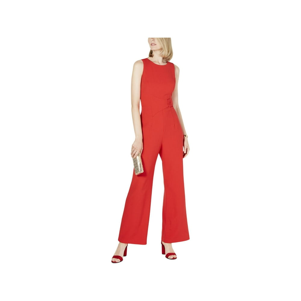 Vince Camuto - Vince Camuto Womens Sleeveless Crew Neck Jumpsuit Red 6 ...