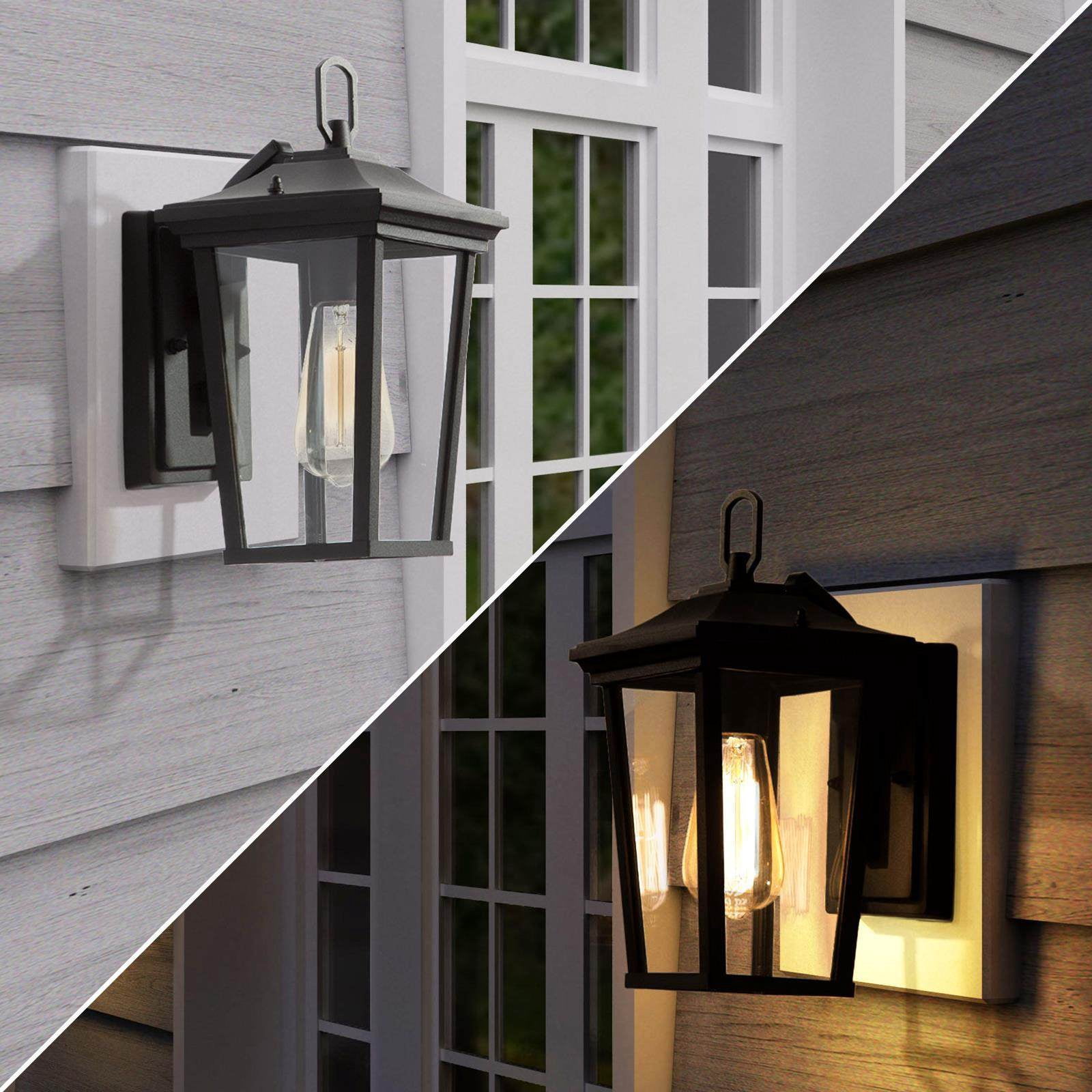 LNC 1-Light Modern Farmhouse Black and Clear Glass Farmhouse Outdoor Wall Sconce for Outdoor