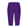 thumbnail image 5 of HAJWOH Capri Leggings for Women Elastic Waist High Waist Knee Length Leggings Stretch Summer Lightweight Pants Athletic Running Workout Yoga Pants, 5 of 6