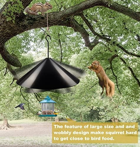 Squirrel Baffle Wrap Guard Around Protects Hanging Bird Feeders for Outdoor Shepherd’s Hook, Save Bird Houses from Squirrels, Raccoons, and Rodents - Hang Mount 19 Inch 1pcs