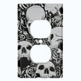 thumbnail image 2 of Metal Light Switch Plate Outlet Cover River of Souls Skull Rose Flower Gray SKL003, 2 of 13