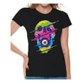 thumbnail image 1 of Awkward Styles Skull T-Shirt Psychedelic Eye Shirts for Women, 1 of 4