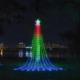 thumbnail image 4 of Lámpara LED de cascada con forma de estrella de cinco puntas, lámpara colgante para árbol de Navidad, lámpara de agua, lámpara decorativa para exteriores, lámpara solar con control remoto para patio, 4 of 6