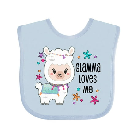 

Inktastic Glamma Loves Me- Cute and Happy Llama Gift Baby Boy or Baby Girl Bib