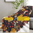 thumbnail image 3 of Couverture en Molleton à Motif de Champignons, Cadeaux, Champignons Colorés et Feuilles d'Automne, Jeté Doux 50 X 60 Pouces, Déco Automnale de Champignons Douillette - Rouge, Jaune et Marine, 3 of 6