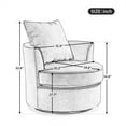 thumbnail image 7 of Swivel Barrel Chair, Modern Velvet Upholstered Single Sofa Chair with Movable Pillow, 360° Swivel Round Barrel Chair Accent Leisure Chair, Lounge Club Chair for Living Room Bedroom Reception Room Gray, 7 of 7