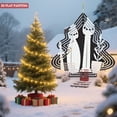 thumbnail image 3 of Stylish Metal Hanging Christmas Tree Wind Spinner - Unique Garden Decoration with Concentric Wavy Lines for Depth & Movement, 3 of 7
