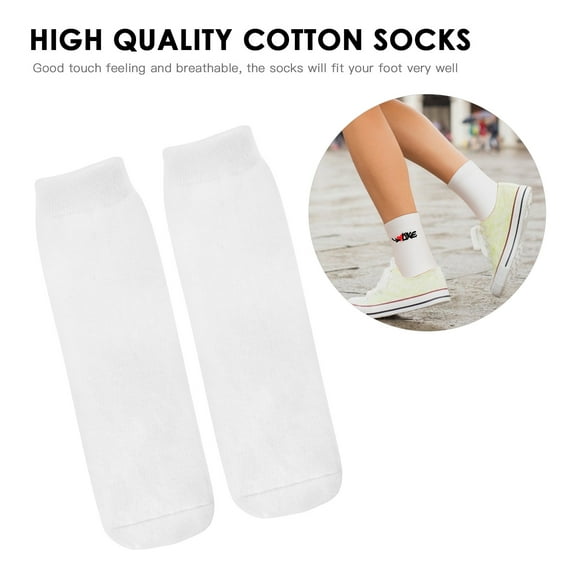 Raindrops Printable Socks Sublimation Crew Sock Cotton White for DIY 6 Pairs
