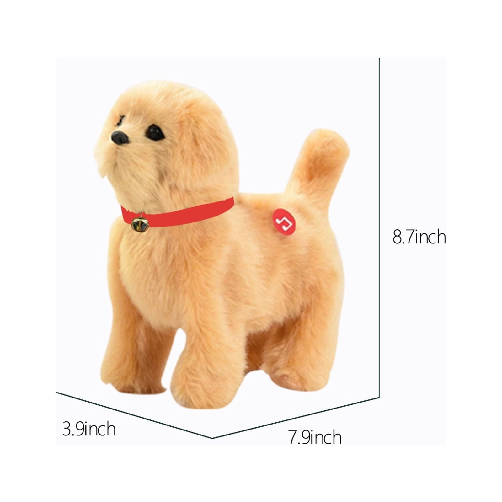 Twfbrm Touching Control Electronic Plush Puppy Dog Toy, Fun Interactive Toddler Toys,Walks,Barks,Lie,Dress Up Realistic Stuffed Animal Dog, Birthday Christmas Gift for Age 3-6 Years on Clearance-Glod