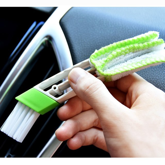 sweethay Cepillo de limpieza de salida de aire acondicionado multifunción para coche, tablero de instrumentos, cepillo portátil a prueba de Vehículos, repuestos y accesorios Mis