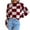 Burgundy, variant on Herrnalise Women's Knitted Crop Tops Autumn And Winter Fashion Contrast Check Long Sleeve Round-Neck Sweater Tops Pullover Jumper Sweaters