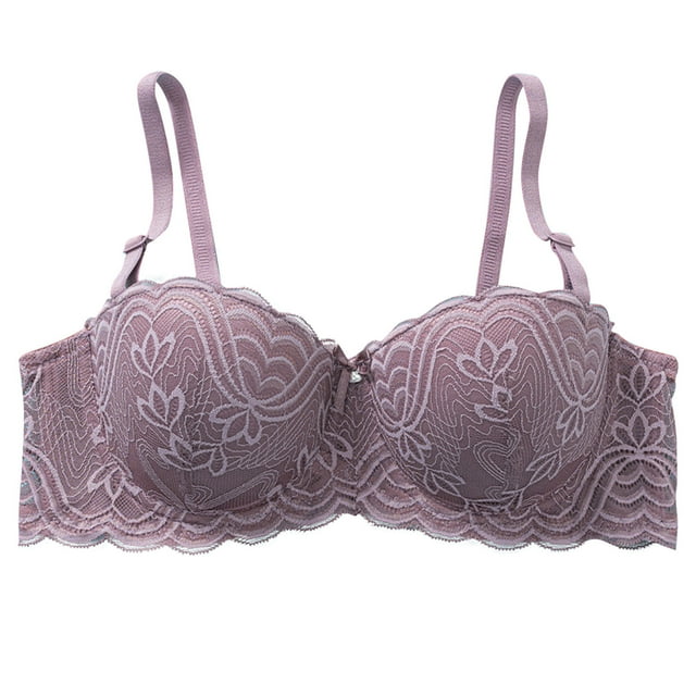Amzcrzy Women's Lace Bra Plus Size Full Coverage Non Padded Comfort Wirefree Bra Everyday Bra