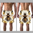 thumbnail image 3 of luoweisi Men's Beach Shorts Quick Dry Swim Trunks with Mesh Lining Bee 2XL, 3 of 5