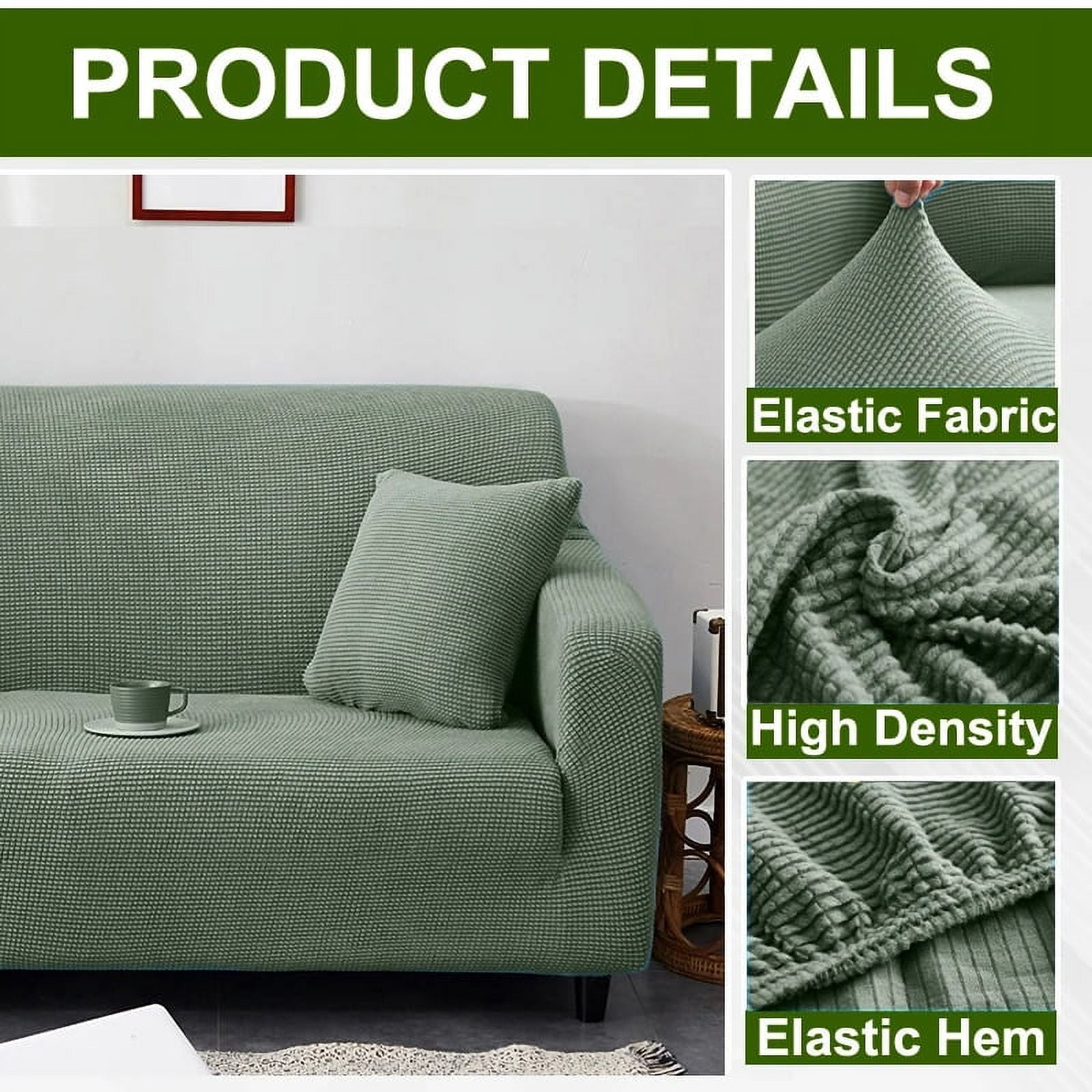 CHUNTIAN Sofa Cover for Living Room Thick Elastic Polar Fleece Cover for Sofa Couch Armchair 1/2/3/4 Seat L Shaped Corner Sofa Cover