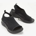 thumbnail image 4 of Sandalias de playa de suela gruesa para mujer, sandalias suaves y anchas con parte superior de cuero para ir de compras, conducir y caminar, 4 of 5