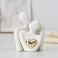 thumbnail image 6 of XIBUFE 2026 New Mini Couple Statue Tv Stand Decor Abstract Sculpture Knick Knacks Home Decor Couples Love Office Show Pieces White B, 6 of 7