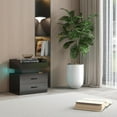 thumbnail image 6 of paproos LED Nightstand with 2 Drawers, Modern Black Nightstand with Remote Control LED, Tall Bedside Table, Nightstand with Storage Drawers for Bedroom Living Room, 6 of 10