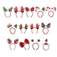 thumbnail image 4 of Qarigey 12 Uds. De diademas navideñas para mujer, clásicas astas de reno, Santa, árbol de Navidad, hebilla para el pelo, diadema encantadora, Accesorio para el cabello Alce de Navidad y árbol Qarigey AP013012-12, 4 of 6