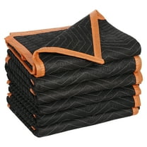 Superdeal Heavy-Duty Non-Woven Fabric Recycled Cotton Moving Blanket, 39" x 72", Black and Orange