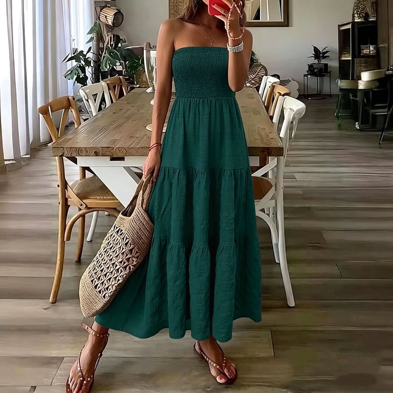 layered top maxi dress Aveta Bandeau Top Layered Sheer Maxi Dress Set kalisa