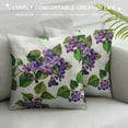 thumbnail image 3 of Floral Throw Pillow Cover Violet Watercolor Painting Colorful Wildflowers Leaves Blossom Square Pillow Case Cushion Cover for Home Car Decorative Cotton Linen, 3 of 5