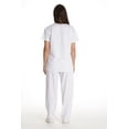 thumbnail image 3 of Just Love Solid Stretch Scrub Set for Women Stretchy Mock Wrap Top and Cargo Pants (X-Large, White), 3 of 3