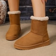 thumbnail image 5 of FRSASU Suede Ankle Boots for Women Fleece Cozy Faux Lining Pull On Winter Outdoor Indoor Boots Brown, 5 of 9