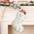 thumbnail image 4 of CuiLiyq Personalized Faux Fur Christmas Stocking, with Letter Gold Mini Plush Embroidered Christmas Stocking, for Xmas Holiday Family Decorations (Letter-M), 4 of 5