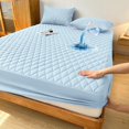 thumbnail image 4 of MesaSe Christmas Gifts Home Essentials Layered Waterproof Mattress Protector (Without  And Pillow Insert) Soft And Comfortable Solid Color Bedding Mattress Cover Bedroom Light Blue, 4 of 5