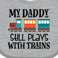 thumbnail image 4 of Inktastic Daddy Still Plays with Trains Boys or Girls Baby Bib, 4 of 4