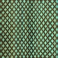 thumbnail image 1 of Ahgly Company Machine Washable Indoor Square Abstract Turquoise Blue Contemporary Area Rugs, 7' Square, 1 of 4