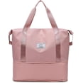 thumbnail image 4 of Travel Duffel Bag for Women Expandable Sports Tote Gym Bag Large Lightweight Shoulder Weekenders Waterproof Bag (Pink), 4 of 4