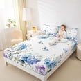 thumbnail image 4 of Feelyou Spring Blue Flower Bed Sheets, Butterfly Animal King Sheets, 4 Pieces, 4 of 7