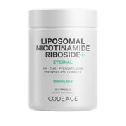 Codeage Liposomal Nicotinamide Riboside Supplement 500mg NR+, Betaine Anhydrous Pterostilbene, 60 ct