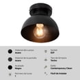 thumbnail image 2 of Lámpara de techo, acabado negro mate, 1 luz E27 60W, 2 of 6