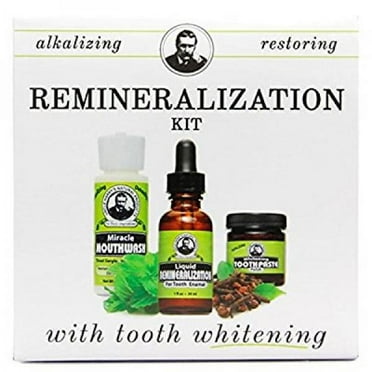 Uncle Harry's Natural Remineralization Kit with Tooth Whitening, Strengthen Weak Enamel and Brighten Smile, One 3-Pc Kit