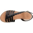 thumbnail image 3 of Women's Journee Collection Solay Flat Strappy Sandal Black Faux Leather 12 M, 3 of 7