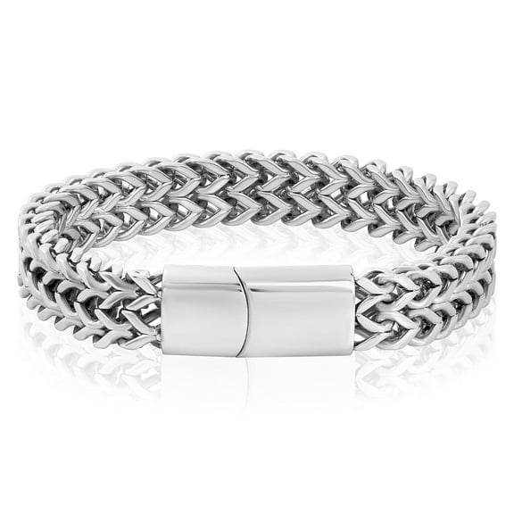 Invicta Jewelry Men's Polished Double Franco Chain Bracelet (14mm) - 8.75"