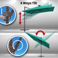 thumbnail image 6 of SUNNYOUTDOOR 10'x10' Deluxe Cantilever Umbrella Sunbrella Cover Umbrella Patio Umbrella Garden Outdoor (Teal), 6 of 6