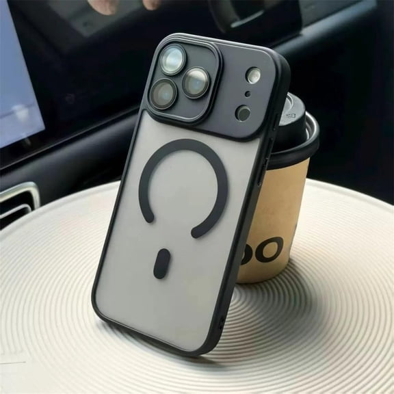 Matte Translucent Lens Protect Phone Case for iPhone 17 17 Air 17Pro 17 Pro Max Magnetic Wireless Charge Cover,Black,for iPhone17