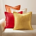 thumbnail image 6 of Topfinel 20" x 20" Wide Side Pillowcase,Corduroy Decorative Textured Pillow Cover, Yellow,Set of 2, 6 of 8