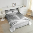 thumbnail image 4 of Erosebridal Winter Snow Bedding Sets Queen with Comforter, Street Duvet Insert, Branch Tree Decor, Reversible 3-Piece, 4 of 7