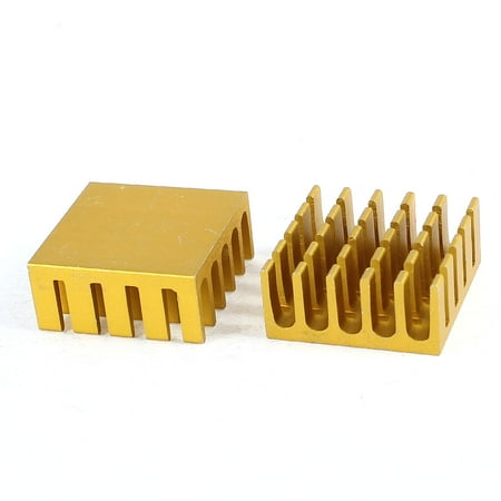 Lochinvar Copper Fin - Unique Bargains 2 Pcs Copper Tone 22mmx22mmx10mm Square Aluminium Heatsinks Cooling Cooler Fin