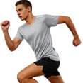 thumbnail image 5 of hoksml Men's Quick Dry Short Sleeve T-Shirt Breathable Mesh Athletic Workout Gym Running Top with Reflective Details, 5 of 9