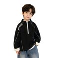 thumbnail image 2 of YOUYEDIAN Boys Sweatshirts Fall Winter Fashion 1/4 Zip up Mock Neck Fleece Pullover Tops, 2 of 4